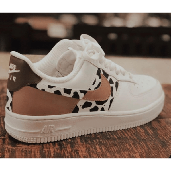 Custom Western Cow Print’ Brown Air Force 1 Chocolate