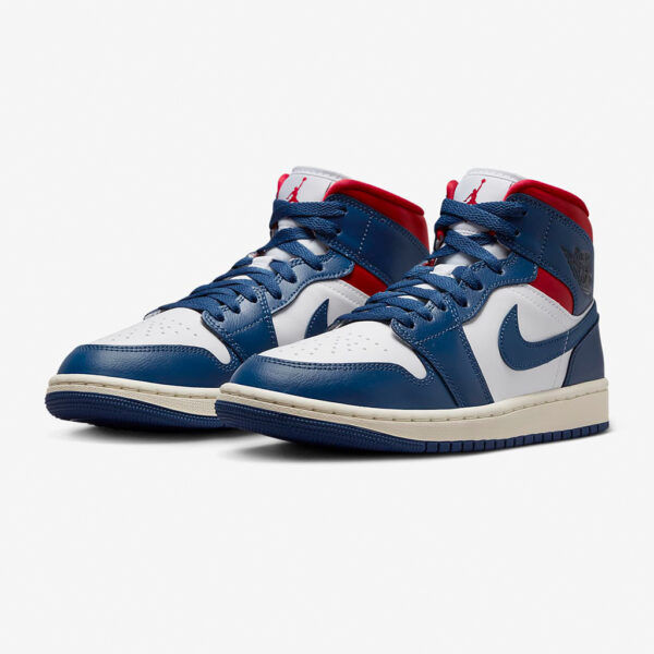 Air Jordan 1 Mid White/Gym Red/Sail/French Blue