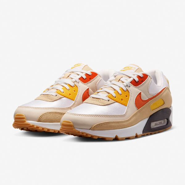 Air Max 90 SE – Summit White/Sesame/Lemon Wash/Safety Orange