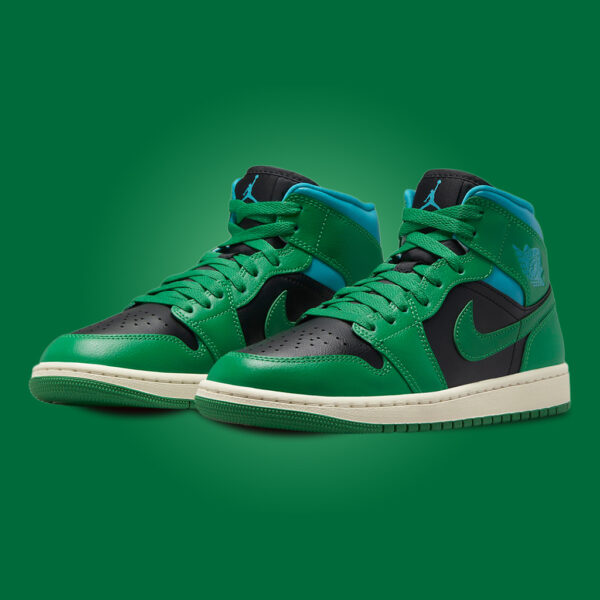 Air Jordan 1 Mid “Black Lucky Green Aquatone”