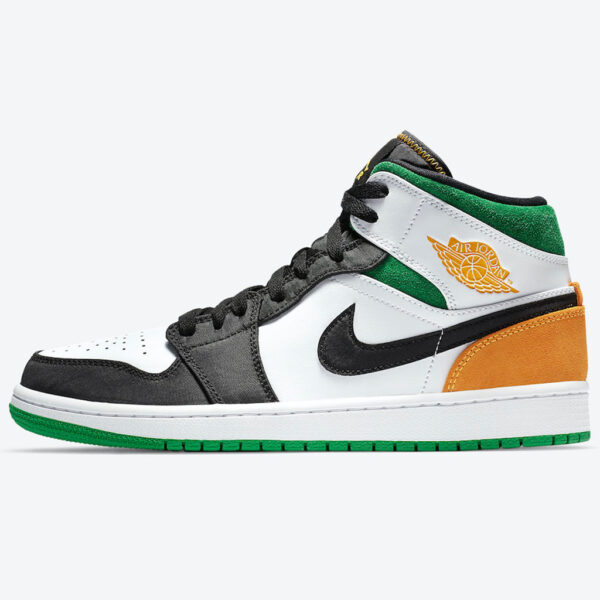 Air Jordan 1 Mid SE – White Black Green Yellow