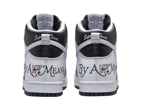 Supreme X Nike SB Dunk High By Any Means Black White