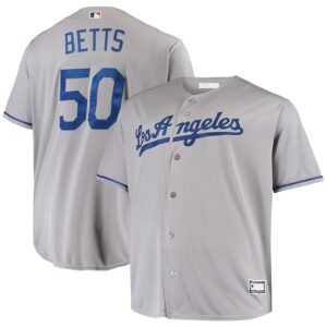 Jersey Mookie Betts Los Angeles Dodgers Big & Tall Replica – Gray