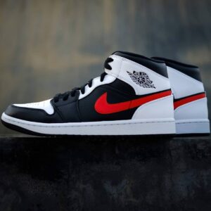 Air Jordan 1 Mid Black Chile Red White