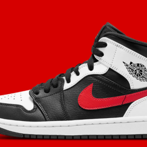 Air Jordan 1 Mid Black Chile Red White