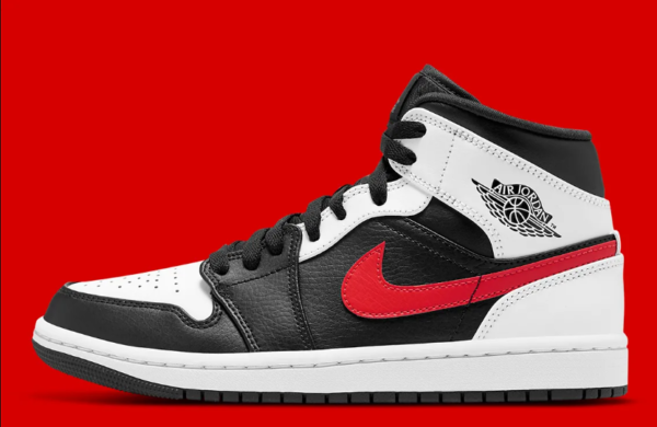 Air Jordan 1 Mid Black Chile Red White