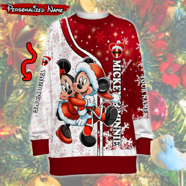 Personalized Christmas Cute Mouse Couple Casual Sweatshirt