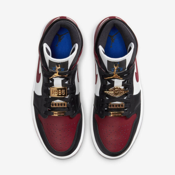 Air Jordan 1 Mid SE Gold Pendants Dark Beetroot WMNS