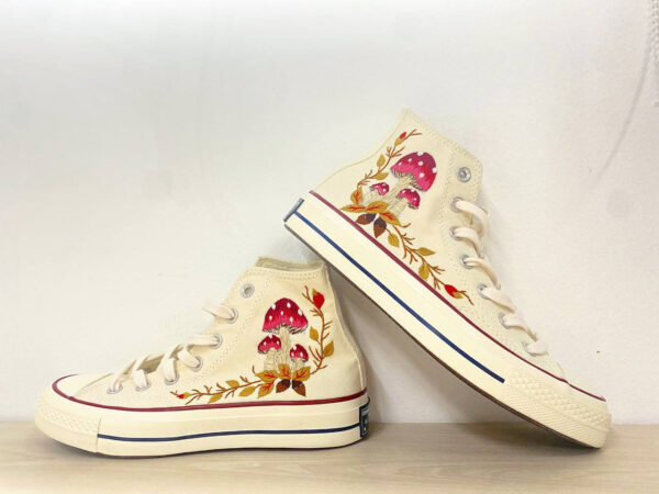 Embroidered Converse High Tops Mushroom Christmas Unique Gifts