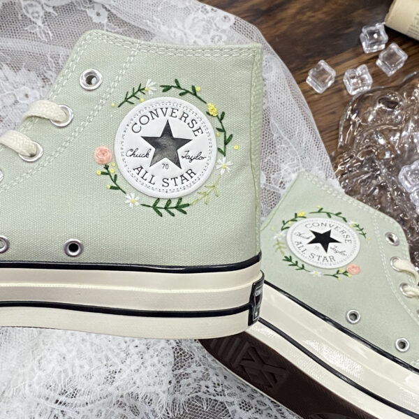 Embroidered Converse High Tops Sweet Flowers