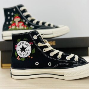 Embroidered Converse High Tops Custom Mushroom