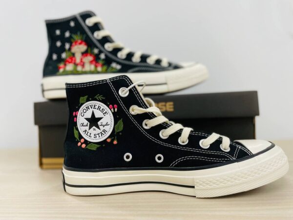 Embroidered Converse High Tops Custom Mushroom