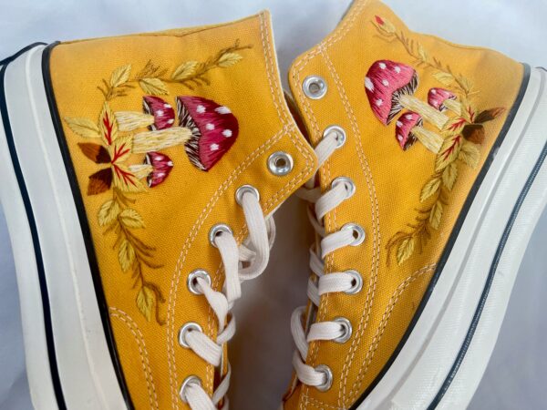 Embroidered Converse High Tops Vintage Mushroom