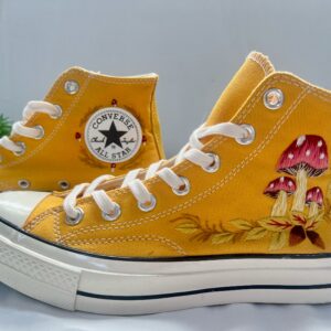 Embroidered Converse High Tops Vintage Mushroom