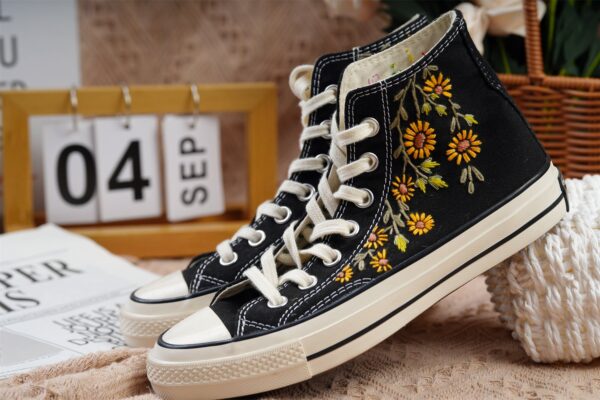 Embroidered Converse High Tops Sweet Cherry Blossom