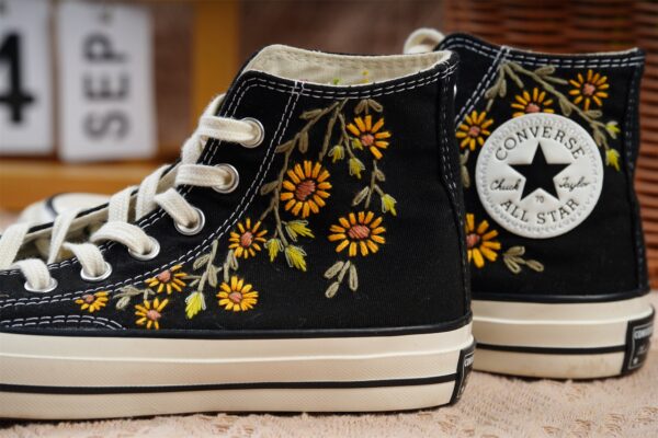 Embroidered Converse High Tops Sweet Cherry Blossom