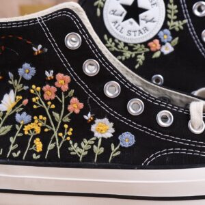 Embroidered Converse High Tops Chambray Floral