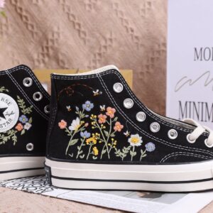 Embroidered Converse High Tops Chambray Floral