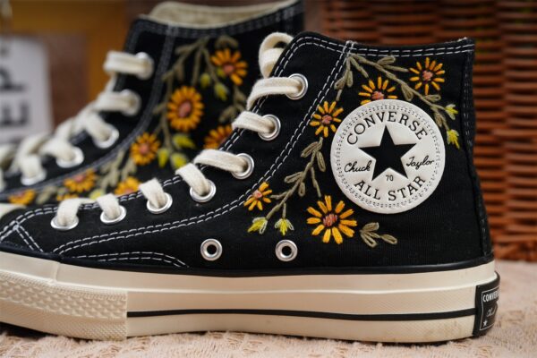 Embroidered Converse High Tops Sweet Cherry Blossom