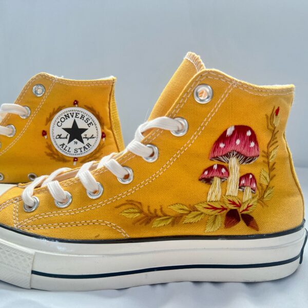 Embroidered Converse High Tops Vintage Mushroom