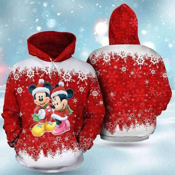 Mickey Minnie Mouse Christmas Couple Unisex 3D Hoodie