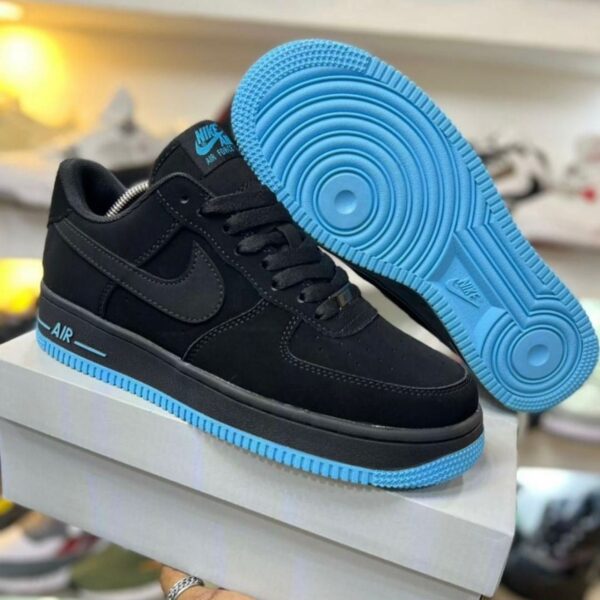 AIR FORCE 1 Swoosh SUEDE BLACK CHLORINE BLUE