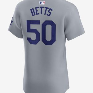 Mookie Betts Los Angeles Dodgers Mens Nike Dri-FIT ADV MLB Elite Jersey – Gray