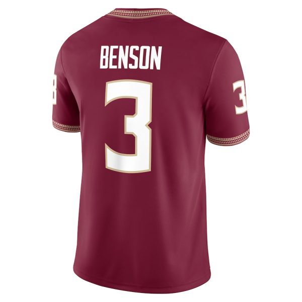 Jerseys – Trey Benson Florida State Seminoles Nike Player Game Jersey – Garnet